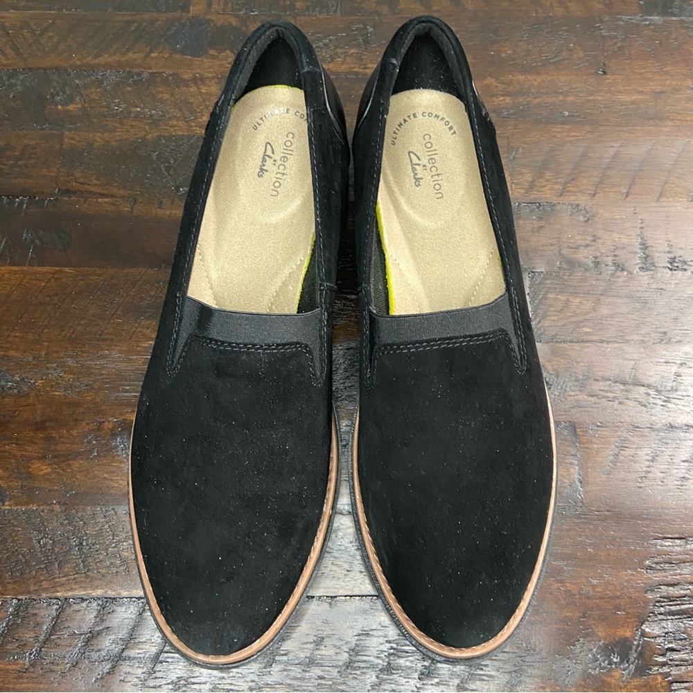 Clarks Women's Collection Sharon Dolly Shoes Black Suede Size 8.5 - Picture 4 of 9